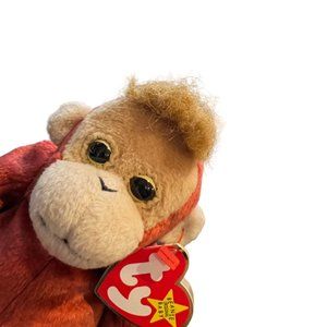 TY Beanie Baby Sweetheart Retired Orangutan Monkey Bean Bag Stuffed Animal Plush
